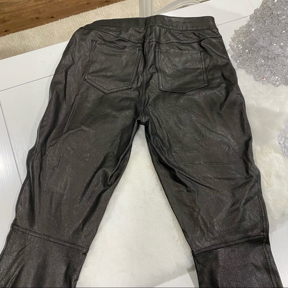 Spanx Leather-Like Ankle Skinny Pant Sz M DEFECTED Stretchy Chic Edgy Casual - Picture 4 of 15